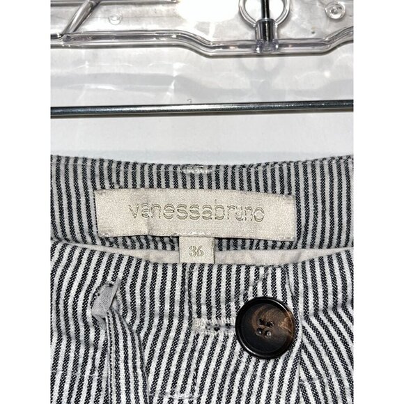 Vanessa Bruno Womens Striped Wide-Leg Button-Fly Pants Size 36 Cotton Blend Blue - Picture 3 of 8